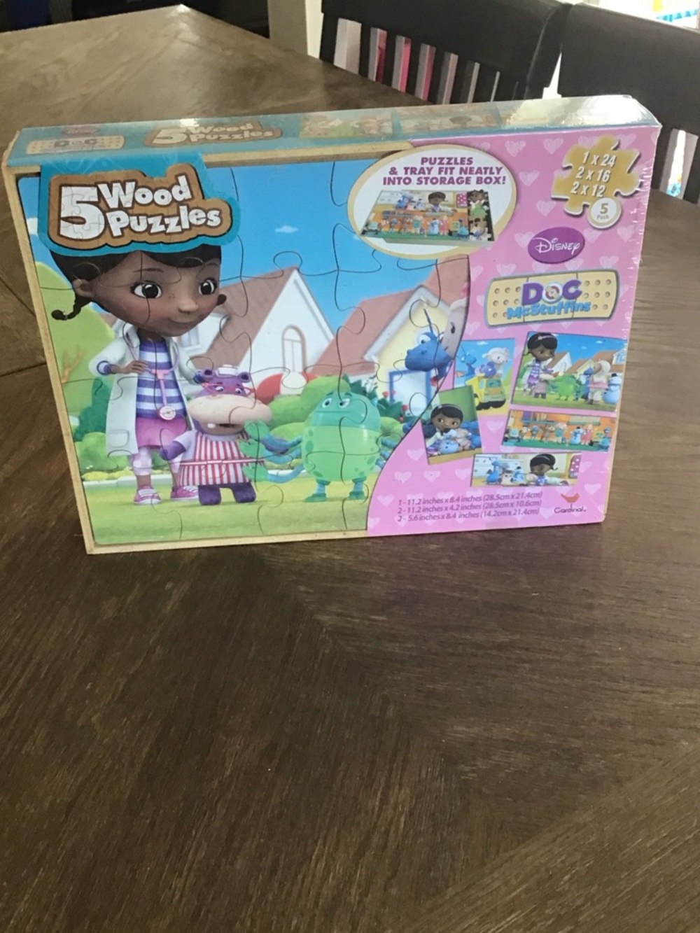 Disney Doc McStuffins 5 Wood Puzzle set manufactured by Cardinal